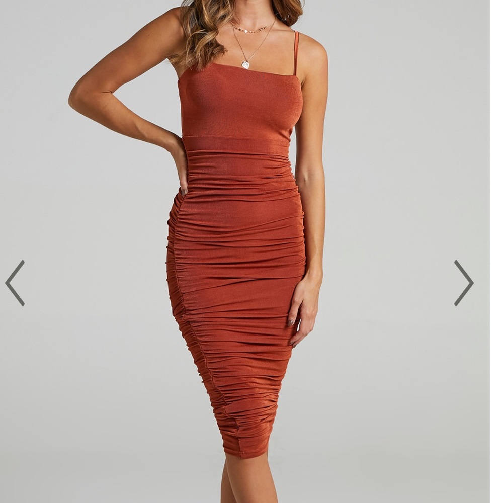 Copper Ruched Dress
